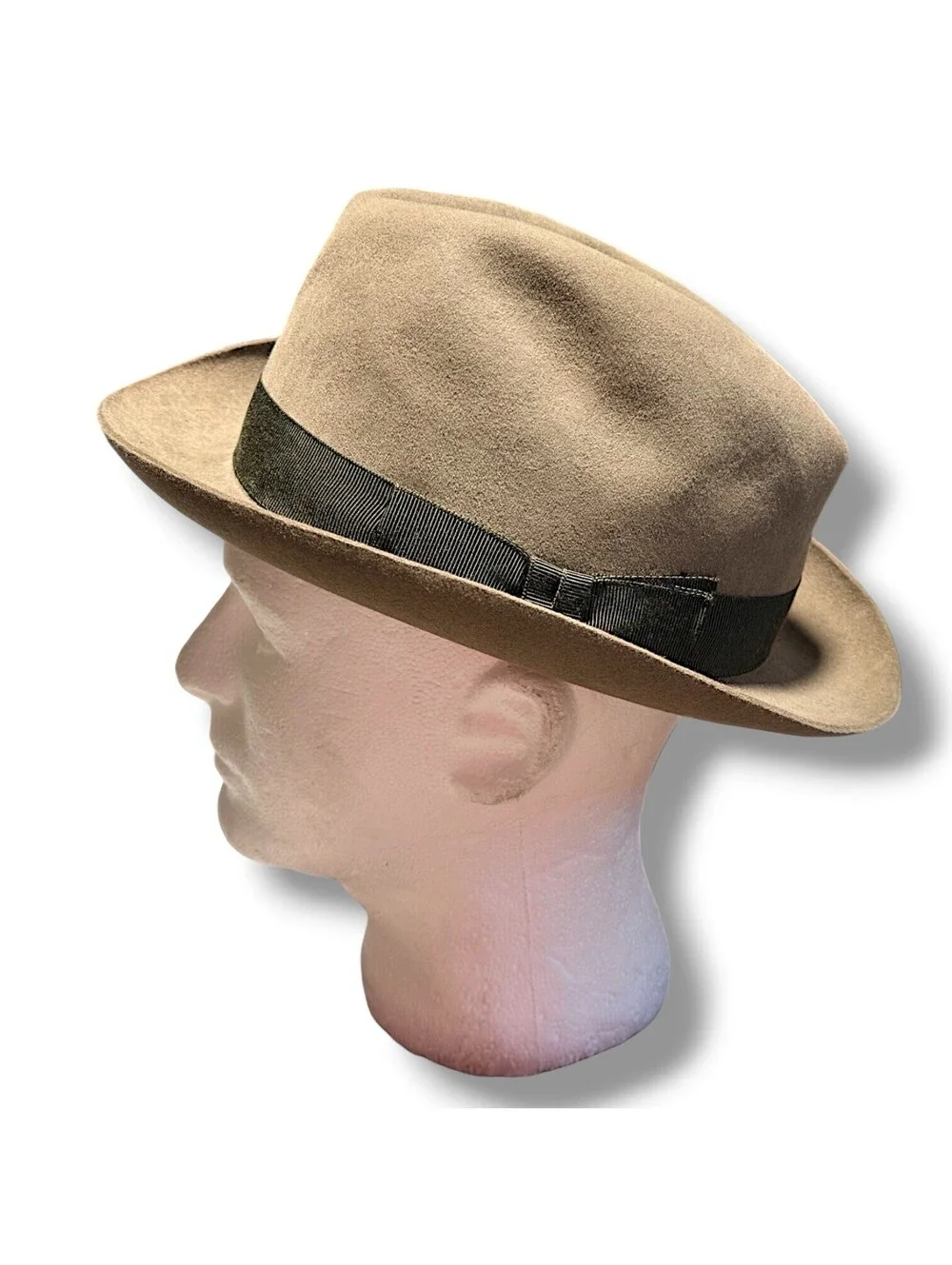 Vintage Christys London Clifton Fedora 7 3/8 Fur Felt Harrods England Brown